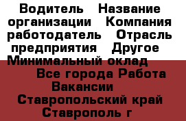 Водитель › Название организации ­ Компания-работодатель › Отрасль предприятия ­ Другое › Минимальный оклад ­ 30 000 - Все города Работа » Вакансии   . Ставропольский край,Ставрополь г.